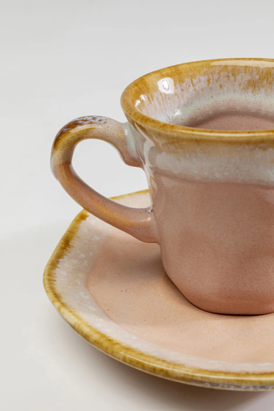Filiżanka Do Espresso Ze Spodkiem Kamionkowa Różowa 88 Ml*KARE Design Best