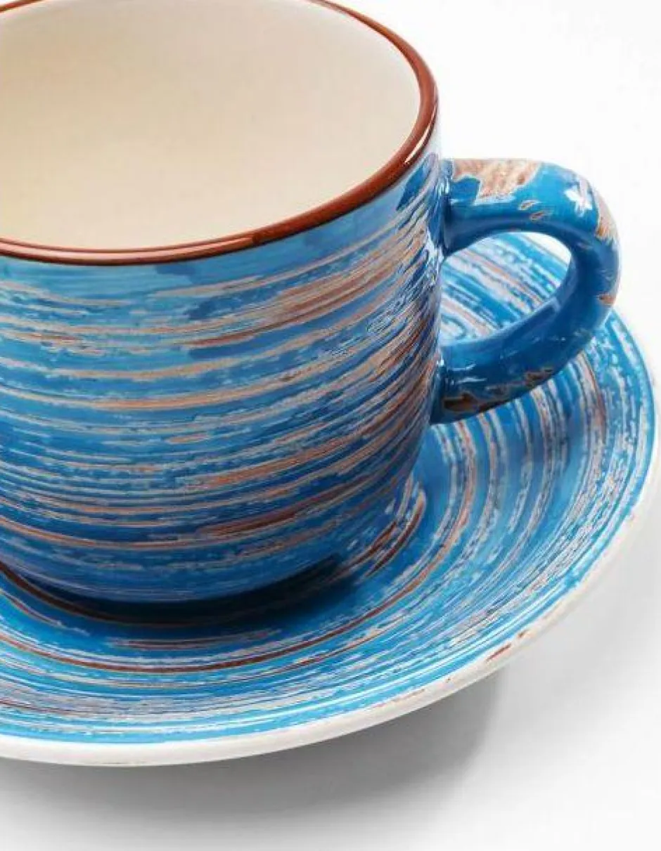 Filiżanka 250 Ml Ze Spodkiem Ø15 Cm Swirl Niebieska*KARE Design
