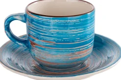 Filiżanka 250 Ml Ze Spodkiem Ø15 Cm Swirl Niebieska*KARE Design