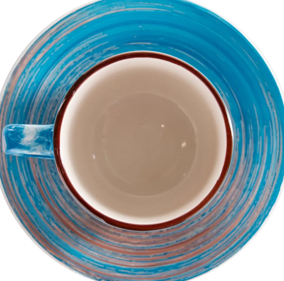 Filiżanka 250 Ml Ze Spodkiem Ø15 Cm Swirl Niebieska*KARE Design