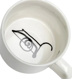 Filiżanka Ze Spodkiem Biała Wzory Czarne 160 Ml*KARE Design New