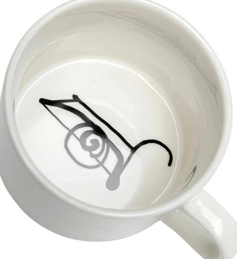 Filiżanka Ze Spodkiem Biała Wzory Czarne 160 Ml*KARE Design New