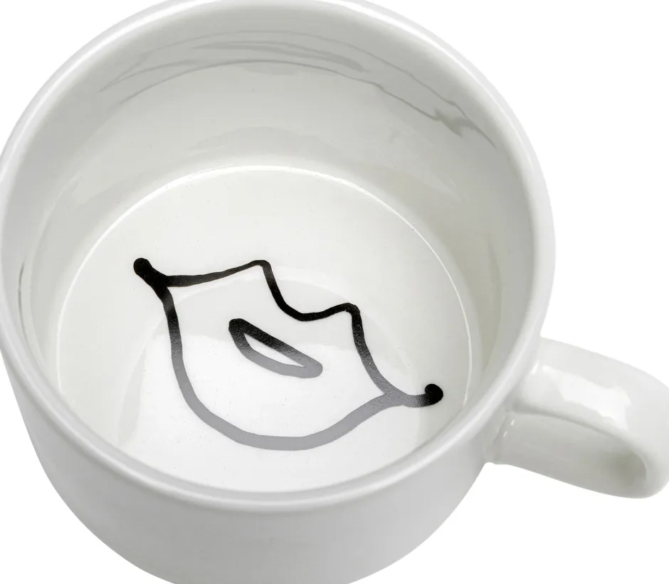 Filiżanka Ze Spodkiem Biała #2 Wzory Czarne 160 Ml*KARE Design