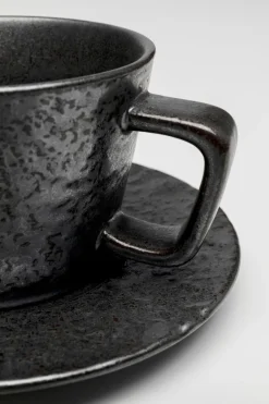 Filiżanka Ze Spodkiem Czarna Kamionkowa 205 Ml*KARE Design Best