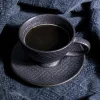 Filiżanka Ze Spodkiem Z Porcelany Czarno-złota 200 Ml*KARE Design Sale
