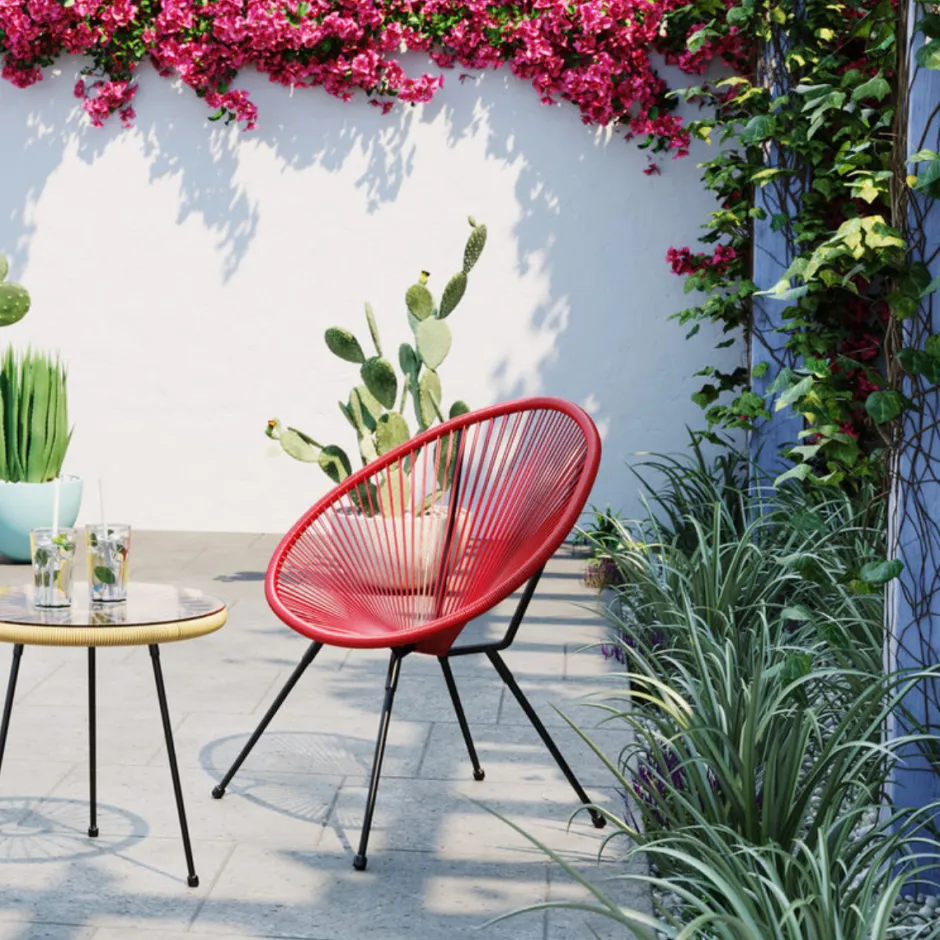Fotel Acapulco 73x85 Cm Wiśniowy*KARE Design Discount