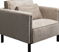Fotel Beżowy Do Salonu Z Czarnymi Nogami Ze Stali 90x93 Cm*KARE Design Online