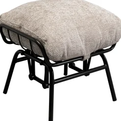Fotel Beżowy Z Podnóżkiem Funkcja Bujania Nogi Czarne*KARE Design New