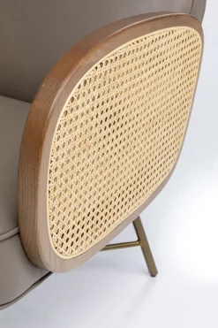 Fotel Boho Szary Skóra Semianilinowa Podłokietniki Naturalno-brązowe 60x80 Cm*KARE Design Sale