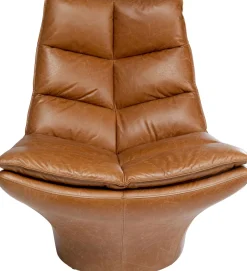Fotel Brązowy Pikowany Skóra Semianilinowa 86x96 Cm*KARE Design Online