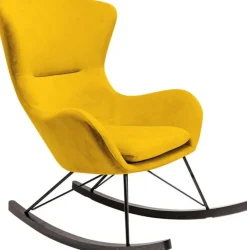 Fotel Bujany Tkanina żółta Nogi Dębowe 77x104 Cm*KARE Design Sale