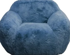 Fotel Duży Niebieski Tkanina Futrzana 105 Cm*KARE Design Hot
