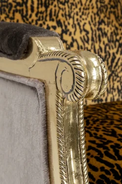 Fotel Glamour Do Salonu Panterka Rama Złota 70x98 Cm*KARE Design Clearance