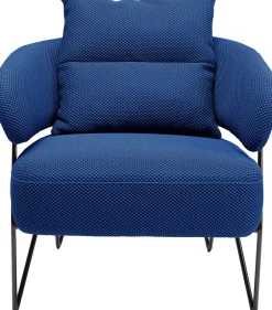 Fotel Nowoczesny Do Salonu Niebieski Nogi Stalowe Czarne 78x71 Cm*KARE Design Hot