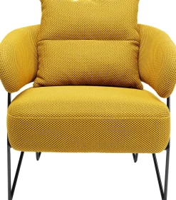 Fotel Nowoczesny Do Salonu żółty Nogi Stalowe Czarne 78x71 Cm*KARE Design Online