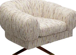 Fotel Obrotowy Beżowy Nogi Złote Stalowe 95x68 Cm*KARE Design Best