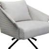 Fotel Obrotowy Beżowy Z Czarnymi Stalowymi Nogami 84x71 Cm*KARE Design New