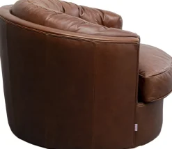 Fotel Obrotowy Brązowy Pikowany Skóra Semianilinowa 90x71 Cm*KARE Design Outlet