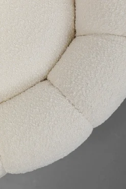 Fotel Obrotowy Do Salonu Biały Tkanina Boucle 94x66 Cm*KARE Design Best