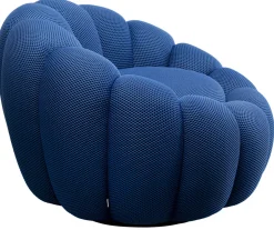 Fotel Obrotowy Do Salonu Nowoczesny Niebieski 94x66 Cm*KARE Design Best