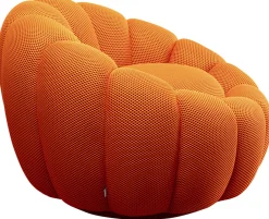 Fotel Obrotowy Do Salonu Nowoczesny Pomarańczowy 94x66 Cm*KARE Design Best