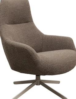 Fotel Obrotowy Do Salonu Szary Podstawa Stalowa 76x100 Cm*KARE Design Best