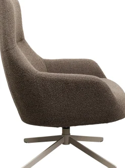 Fotel Obrotowy Do Salonu Szary Podstawa Stalowa 76x100 Cm*KARE Design Best