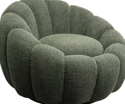 Fotel Obrotowy Do Salonu Tkanina Melanżowa Zielona 94x66 Cm*KARE Design Sale