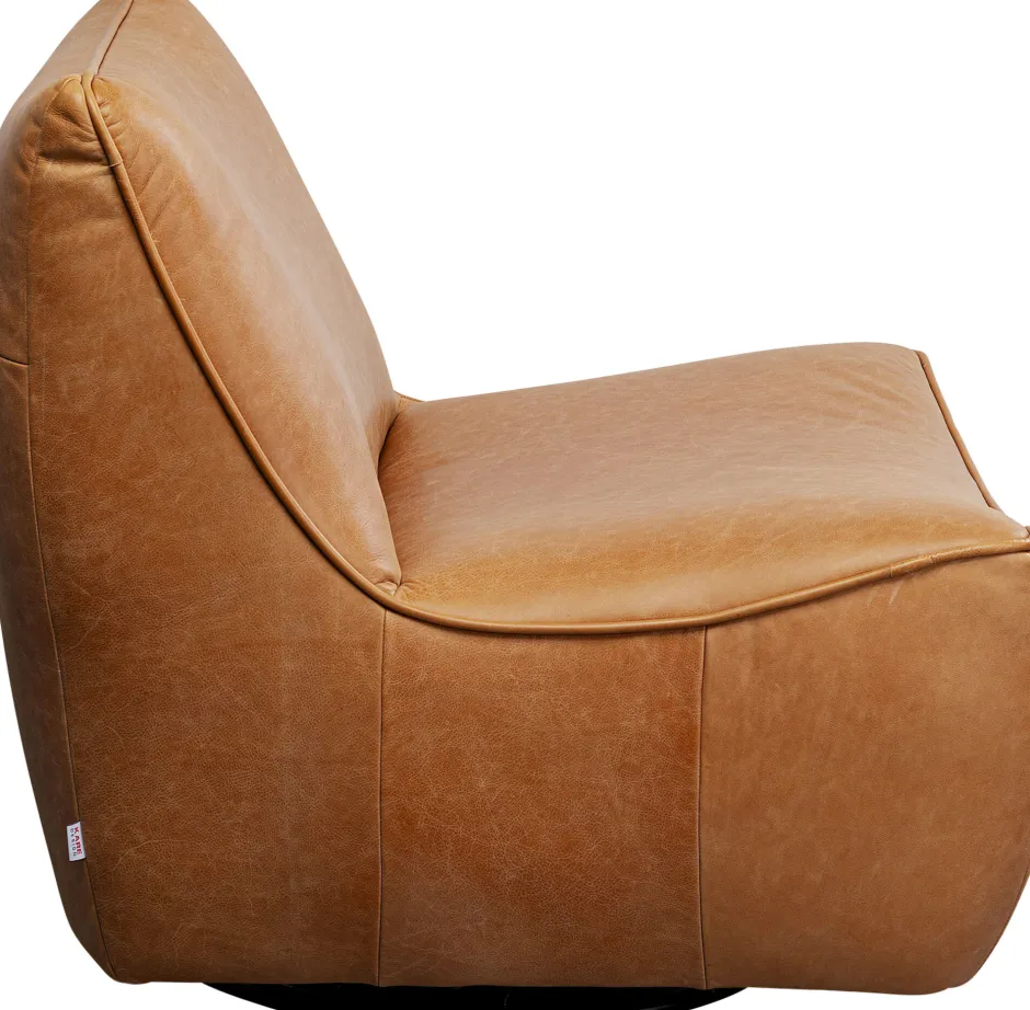 Fotel Obrotowy Ekskluzywny Brązowy Skóra Naturalna 91x85 Cm*KARE Design Discount