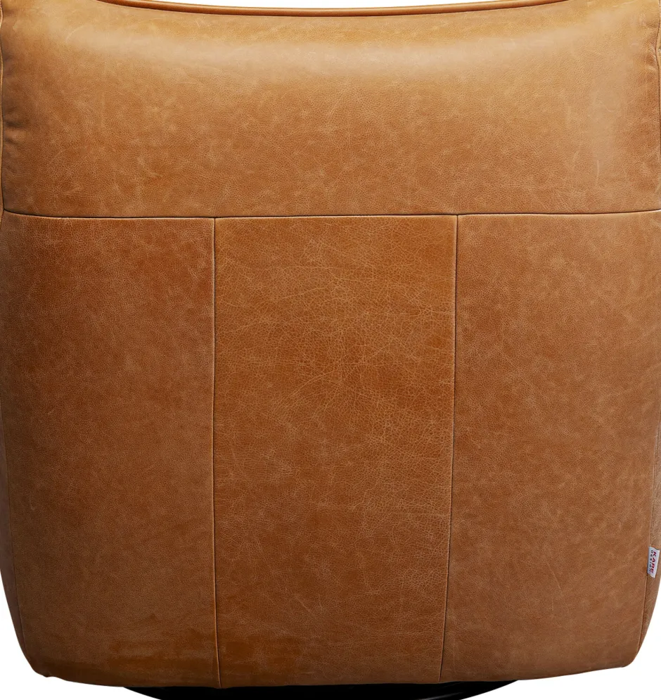 Fotel Obrotowy Ekskluzywny Brązowy Skóra Naturalna 91x85 Cm*KARE Design Discount