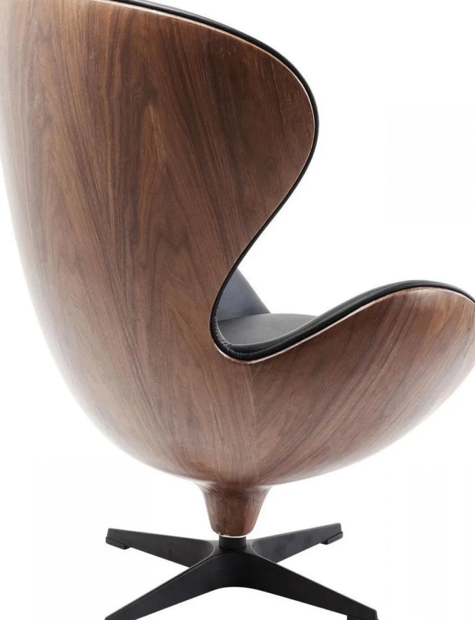 Fotel Obrotowy Loung 43x114 Cm Czarno-orzechowy*KARE Design Hot