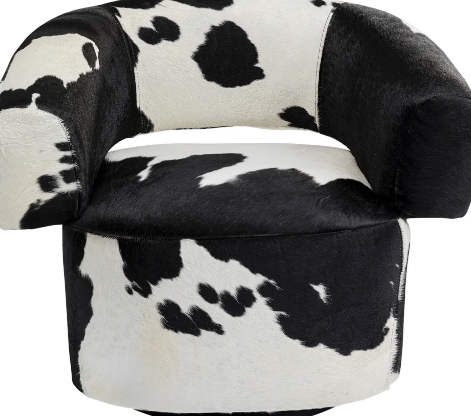 Fotel Obrotowy Maye Cow 76x86 Cm Skóra Naturalna*KARE Design Online