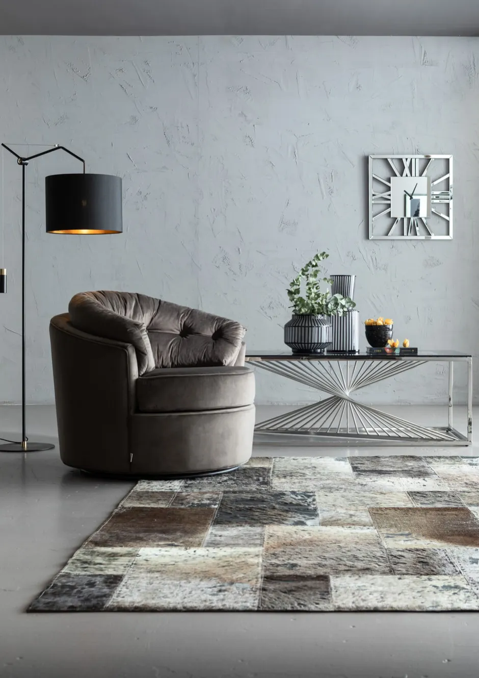 Fotel Obrotowy Music Hall 90x71 Cm Szary*KARE Design Hot