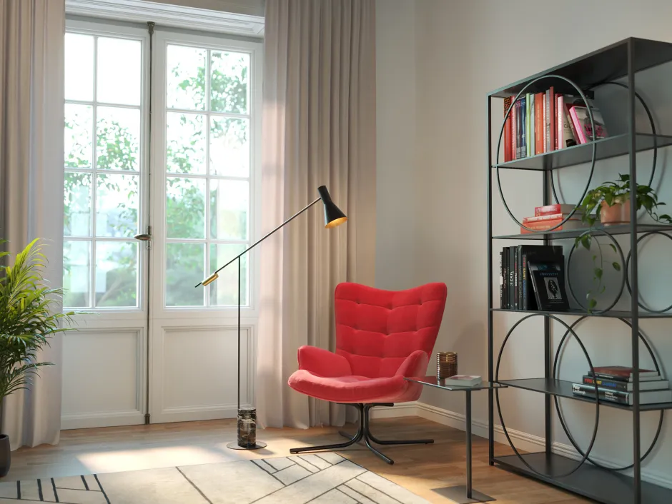 Fotel Obrotowy Oscar Velvet 82x95 Cm Czerwony*KARE Design New