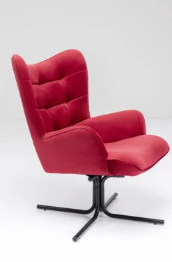 Fotel Obrotowy Oscar Velvet 82x95 Cm Czerwony*KARE Design New