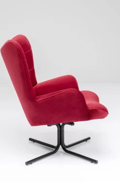 Fotel Obrotowy Oscar Velvet 82x95 Cm Czerwony*KARE Design New