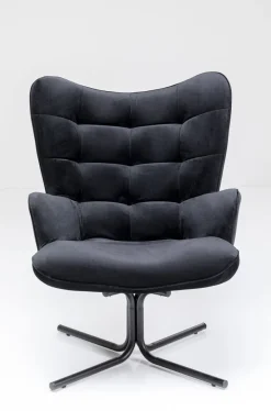 Fotel Obrotowy Oscar Velvet 82x95 Cm Czarny*KARE Design Discount