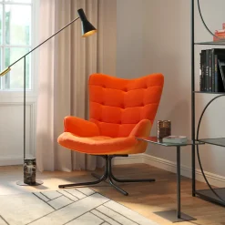 Fotel Obrotowy Oscar Velvet 82x95 Cm Pomarańczowy*KARE Design Sale