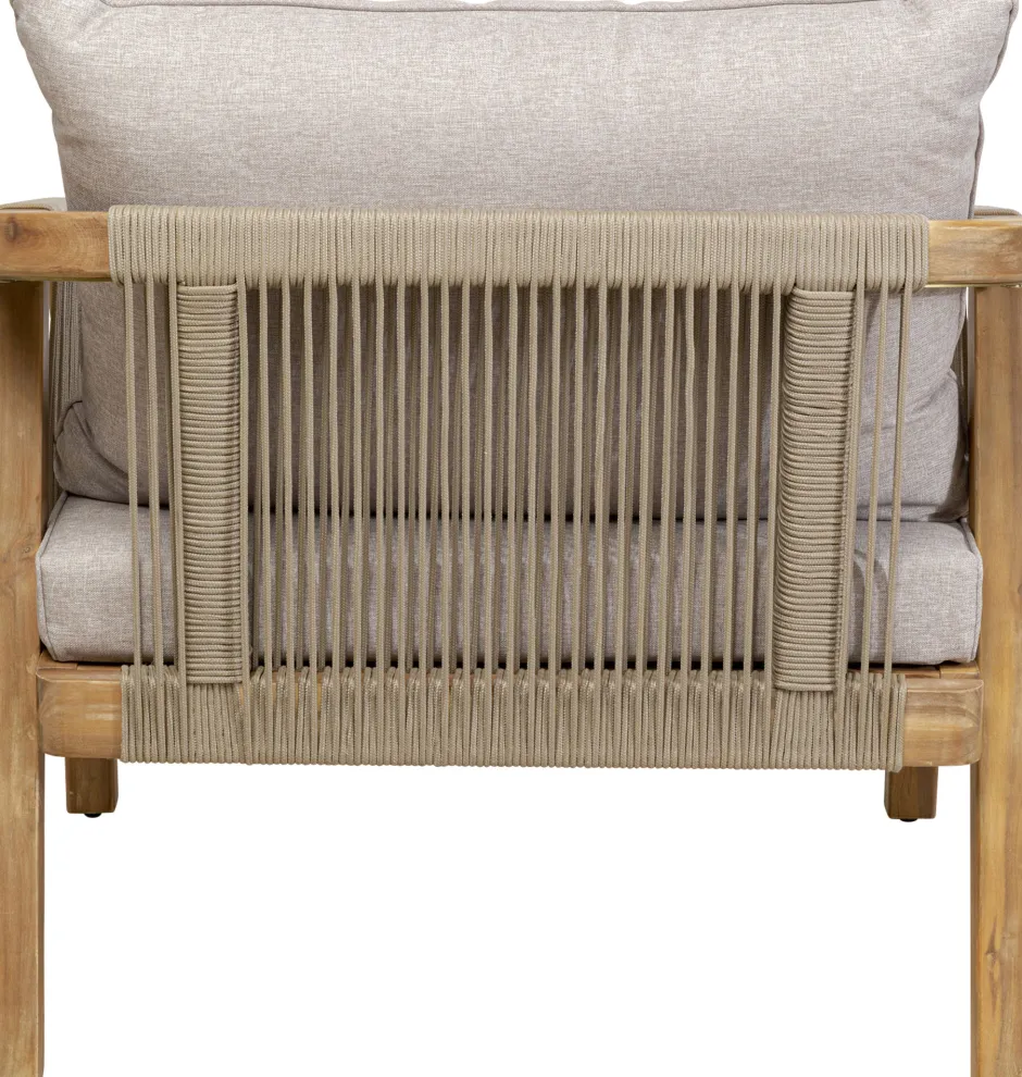 Fotel Ogrodowy Z Drewna Akacjowego Poduszki Szare 79x67 Cm*KARE Design