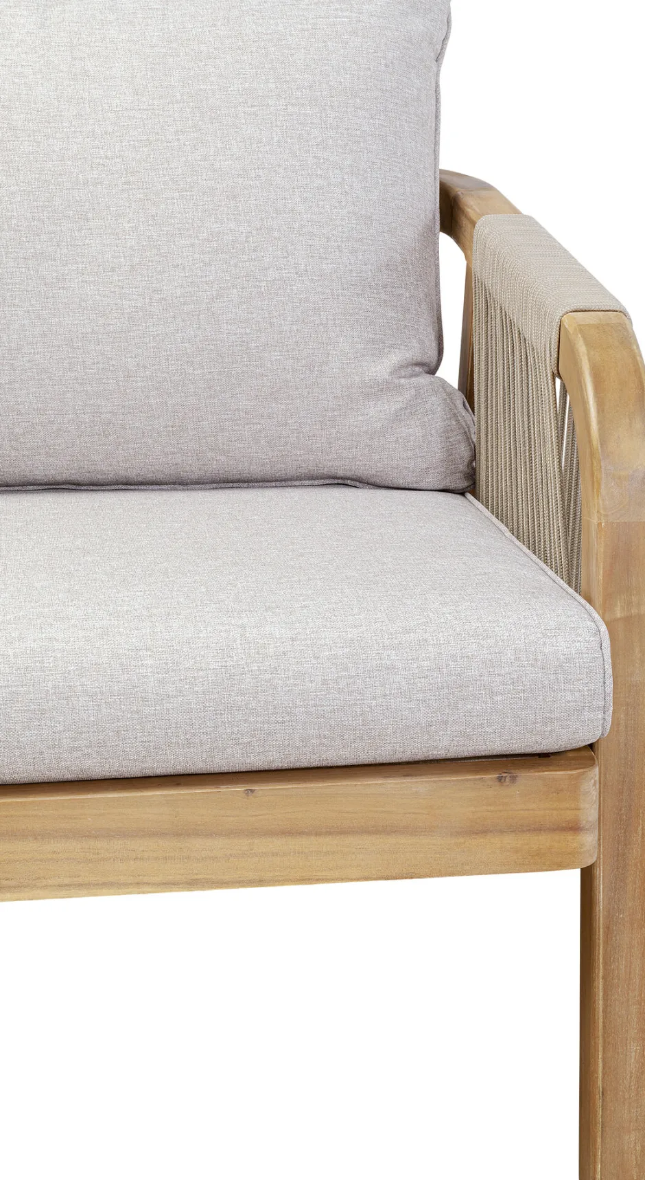 Fotel Ogrodowy Z Drewna Akacjowego Poduszki Szare 79x67 Cm*KARE Design
