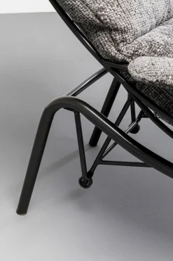 Fotel Szary Z Podnóżkiem Funkcja Bujania Nogi Czarne*KARE Design New