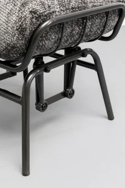 Fotel Szary Z Podnóżkiem Funkcja Bujania Nogi Czarne*KARE Design New