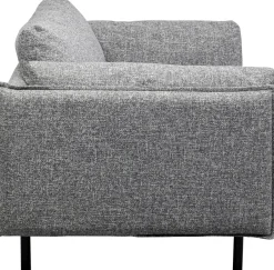 Fotel Szeroki W Kolorze Szarym Nogi Stalowe Czarne 126x88 Cm*KARE Design Best