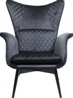 Fotel Tudor Velvet 78x100 Cm Czarny*KARE Design Outlet