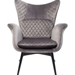 Fotel Tudor Velvet 78x100 Cm Srebrnoszary*KARE Design Sale