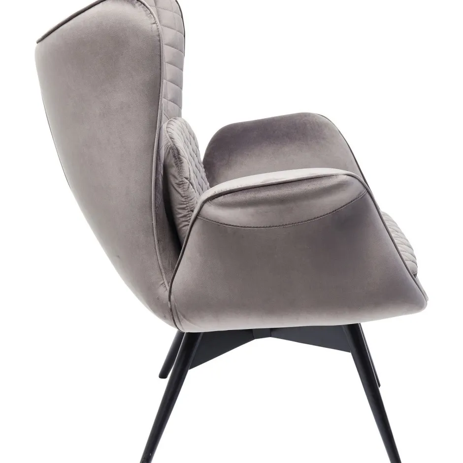 Fotel Tudor Velvet 78x100 Cm Srebrnoszary*KARE Design Sale