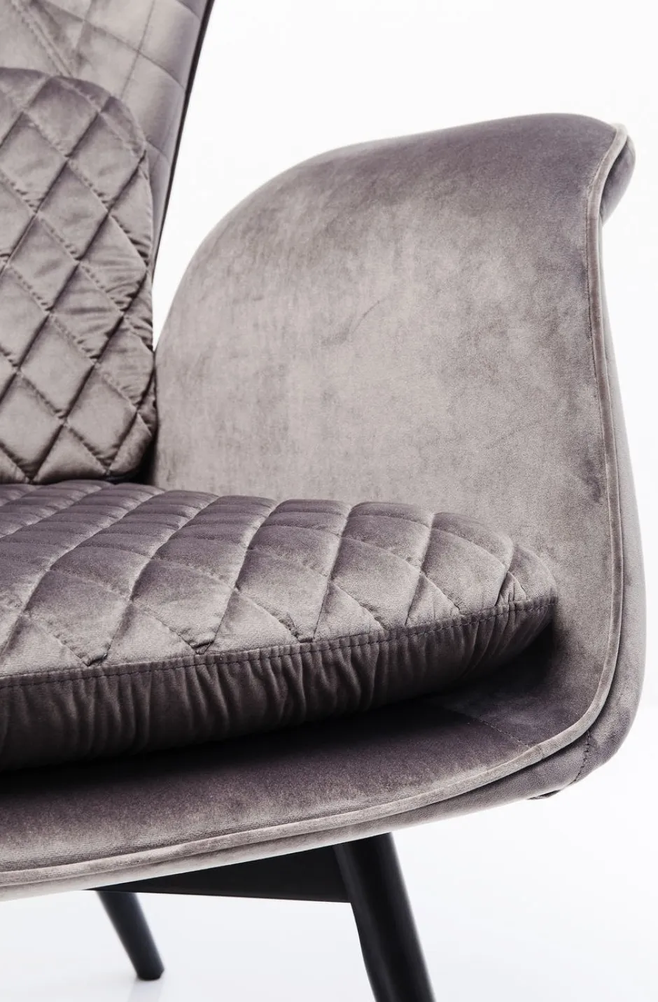 Fotel Tudor Velvet 78x100 Cm Srebrnoszary*KARE Design Sale