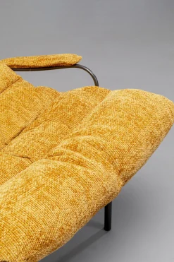 Fotel żółty Z Podnóżkiem Funkcja Bujania Nogi Czarne*KARE Design Online