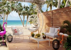 Fotel Wiszący Ibiza 104x203 Cm Biały*KARE Design Online