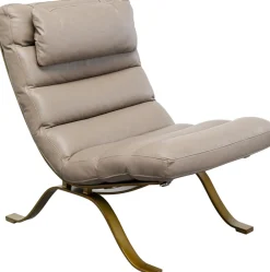 Fotel Z Podnóżkiem Skóra Semianilinowa Nogi Stalowe 73x90 Cm*KARE Design Online